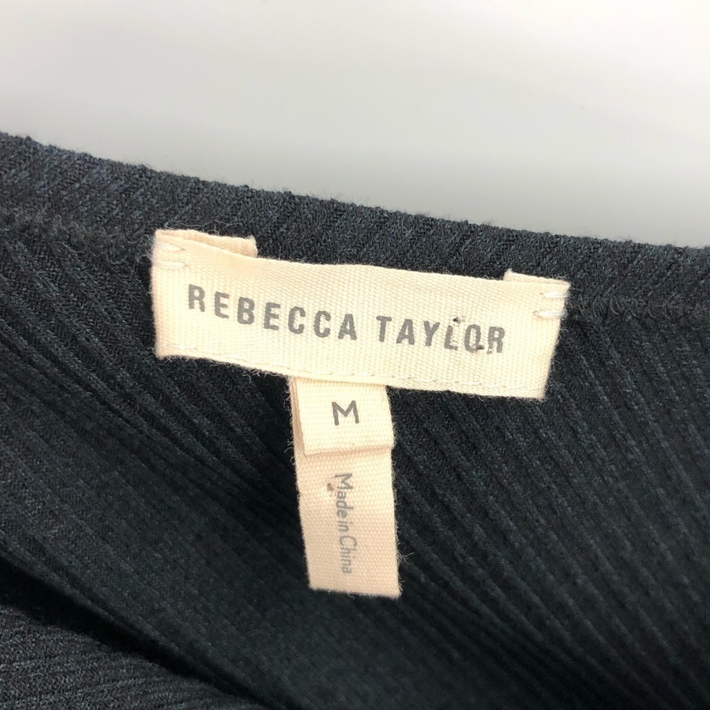 Rebecca Taylor Dress Womens Medium One Shoulder Ruffle Ribbed Stretch Party - Picture 7 of 12